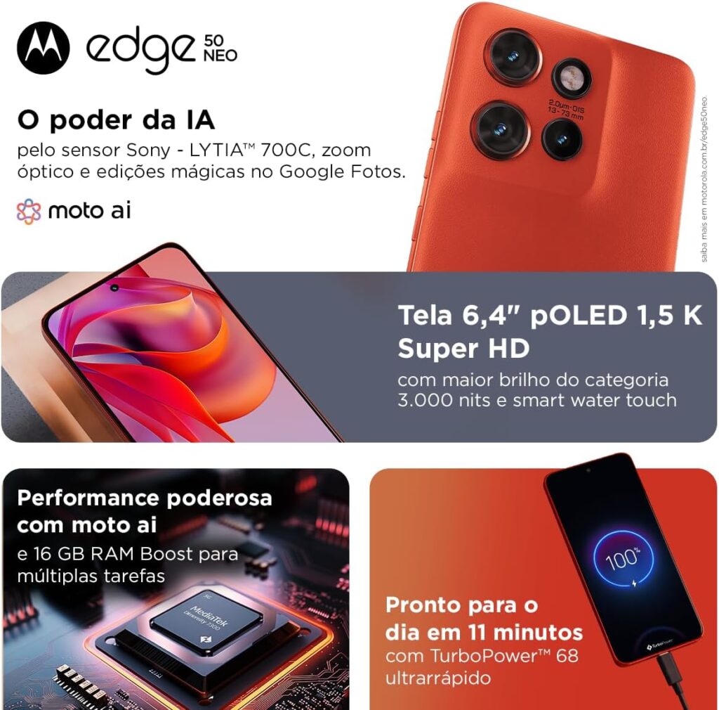 Motorola Edge 50 Neo 5G: Design sofisticado e desempenho surpreendente