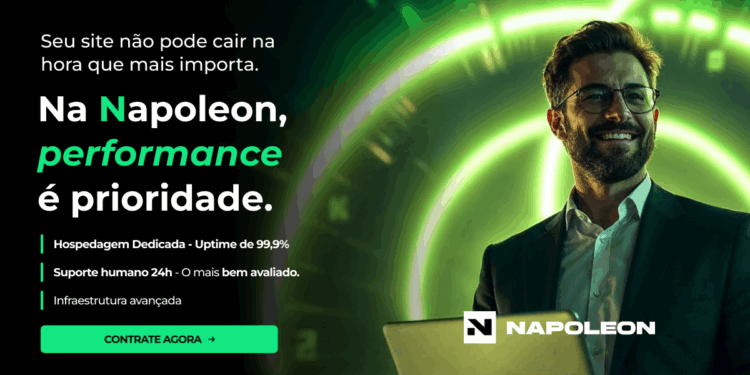 Napoleon Hospedagem dashboard moderno com servidores VDS brasileiros alta performance 2025