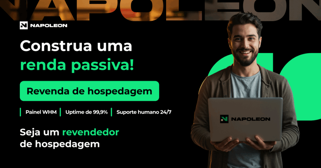 Painel revenda Napoleon Hospedagem WHM gerenciamento clientes lucro hospedagem afiliados