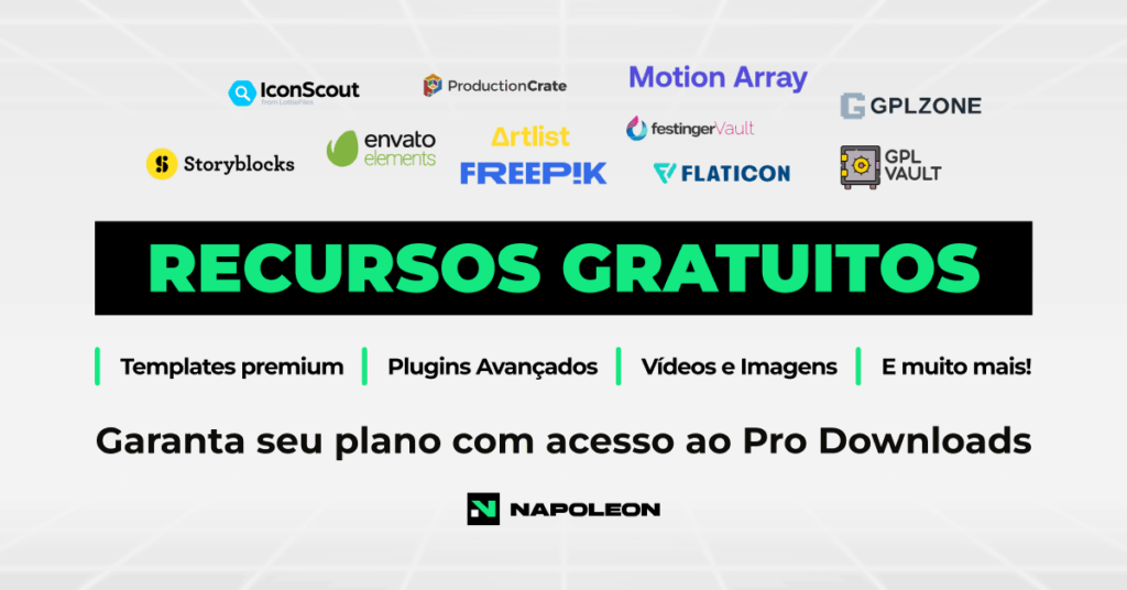 Pacote bônus Napoleon Hospedagem R$ 2000 ferramentas gratuitas templates premium